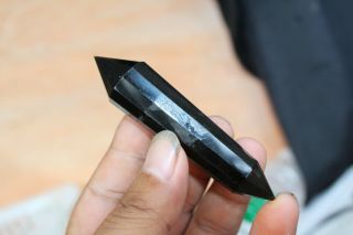 12 - Sided 41g Natural Black Obsidian Quartz Crystal Dt Wand Point Healing