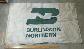 47 X 70 Burlington Northern Nylon Flag - - Two Sided / Double Ply -