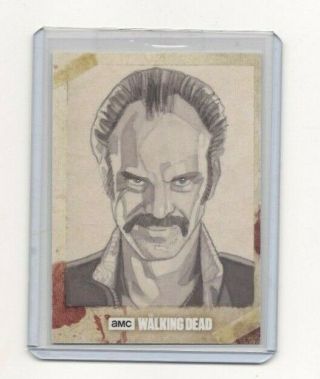 Topps Walking Dead Season 8 Simon Sketch Card By Artist Robert Hendrickson 1/1