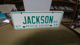 1987 Jackson North Carolina Nc Rescue Squad City License Plate