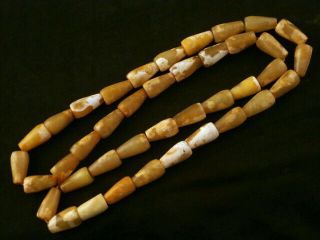 28 Inches Chinese Old Jade Beads Prayer Necklace C118