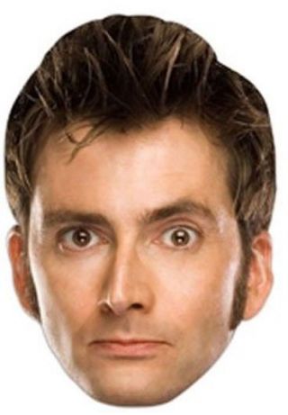 David Tennant Doctor Dr Who Official Single Card Party Face Mask - Tenth Doctor