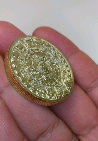 Ancient Mayan,  Aztec,  Inca Calendar Coin,  Gold,  Metal