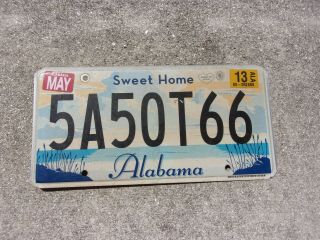 Alabama 2013 License Plate 5a50t66