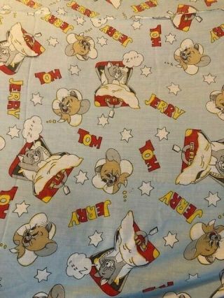 Vintage Tom And Jerry Twin Size Flat Sheet Rare 4