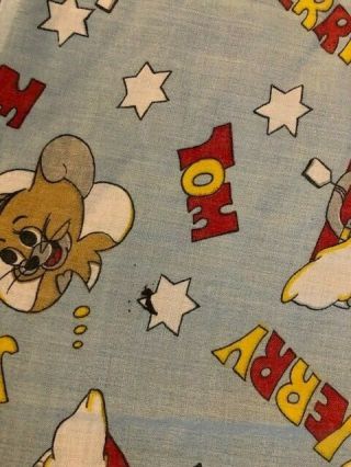 Vintage Tom And Jerry Twin Size Flat Sheet Rare 6