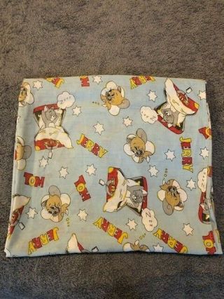 Vintage Tom And Jerry Twin Size Flat Sheet Rare 7