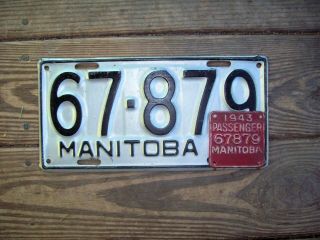 1942 Manitoba Canada License Plate With Plaque Update 1943