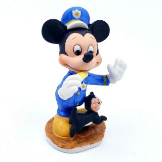 Vintage Walt Disney Mickey Mouse Police Officer Ceramic Figurine