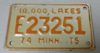 1974/75 Minnesota Trailer License Plate