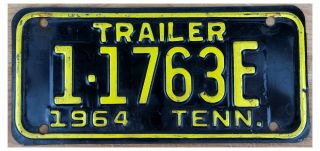 Tennessee 1964 Trailer License Plate 1 - 1763e