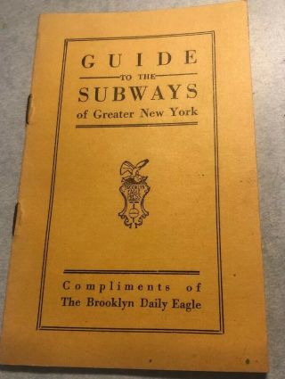 Vintage 1919 Guide To The Subways Of Greater York Subway Map