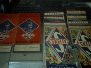 10 Vintage Skelly Oil Company Road Maps - 1935 To Mid 