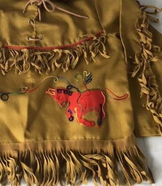J Bar T Western Wear 1950 ' s Los Angeles Childs Cowboy Rodeo Fringe Shirt Small 4