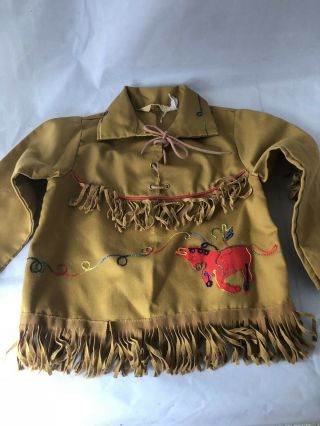 J Bar T Western Wear 1950 ' s Los Angeles Childs Cowboy Rodeo Fringe Shirt Small 5