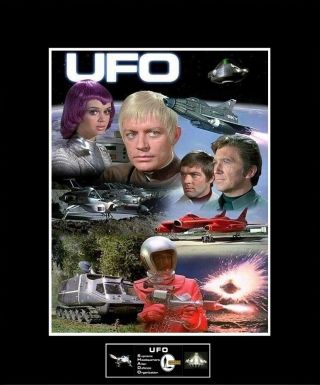 Gerry Anderson U.  F.  O.  Tv Series Collage 8 " X 10 " Photo - 11 " X 14 " Black Matted
