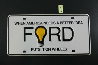Ford Motor Company Advertising License Plate Ford Puts It On Wheels C16