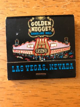 Golden Nugget Gambling Hall Casino Las Vegas Vintage Matchbook Travel Souvenir 2