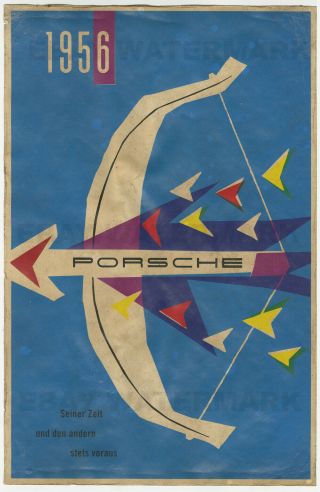 1956 Porsche Bow And Arrow Vintage Advertising Poster 11 X 17 356