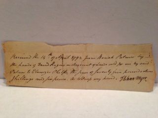 18th Century Letter Bill Of For Land 14th,  April 1792 Helena Myer