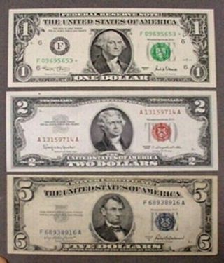 Cu 2001 Star Note Cu 1953 $2.  00 Us Note Au 1953 - A $5.  00 Silver Certificate