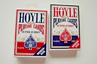 Hoyle Playing Cards - 2 Decks - Jumbo Bridge Size Official Boxes