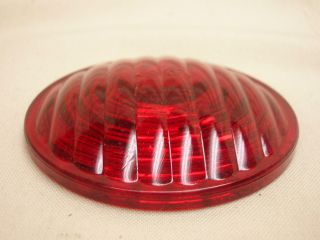 3 Vintage Kopp Glass Red Lenses 2 11/16 D.  1 
