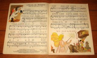 Walt Disney ' s Pinocchio Sheet Music 1940 France 17 pages RARE 4