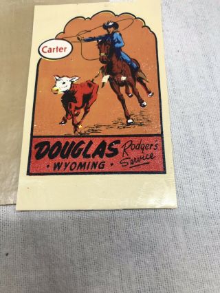 Vintage Rodgers Service Decal Douglas Wyoming Carter WY Cowboy Calf Roping 2