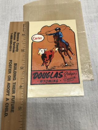 Vintage Rodgers Service Decal Douglas Wyoming Carter WY Cowboy Calf Roping 4