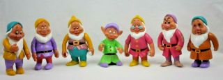 Vtg Disney Snow White Seven Dwarfs Complete Set Pvc Color Changing Figures Toys