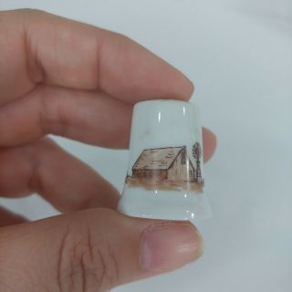 Dirt Farmers Delft 1986 Hand Painted Collectable Thimble Windmill Barn Scene