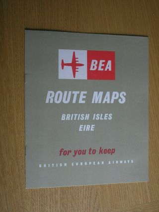 Vintage Circa 1950s - Bea Route Maps For British Isles & Eire