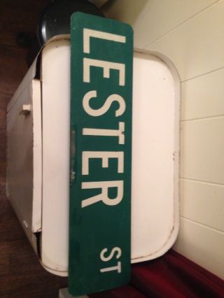 Vintage Lester St Aluminum Street Sign.  Single Sided