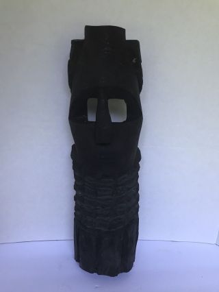 Old Wood Long Mask African Face Carved Vintage African Black Tribal Primitive