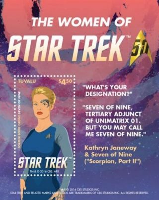 Tuvalu - 2015 Women Of Star Trek,  Seven Of Nine S/s Mnh