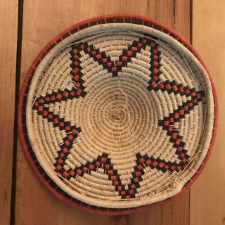 Sweetgrass Coiled Basket With Lid Centrepiece Vintage Handmade 3