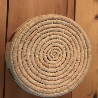 Sweetgrass Coiled Basket With Lid Centrepiece Vintage Handmade 4