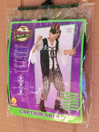 Captain Skully Pirate Childs Costume By Rubies - Sz Medium 8 - 10