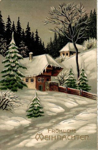 Vintage 1930 Christmas Postcard Murrhardt Signed Erika Germany Pc0097