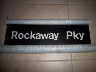 Nyc Subway Sign Nycta 1974 Rockaway Parkway Canarsie Brooklyn Ny Roll Sign Art