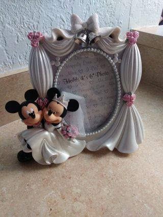 Disney Parks Mickey Mouse And Minnie Mouse Wedding Picture Frame 4x6