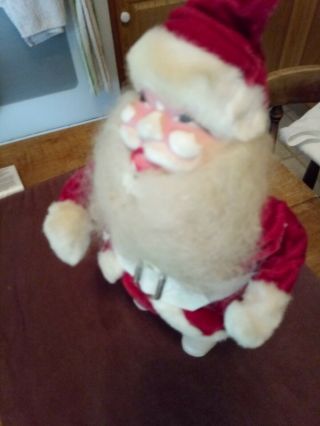 Vintage 10in.  Standing Santa Doll Figure For Display.  Plastic Face And Hands.