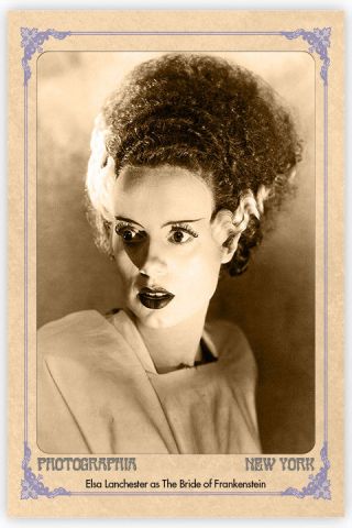 Elsa Lanchester The Bride Of Frankenstein 1935 Horror Vintage Photo Cab Card Rp