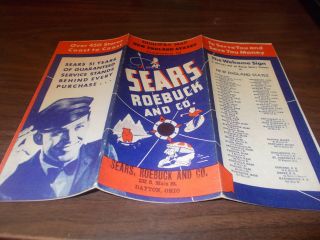 1937 Sears England States Vintage Road Map
