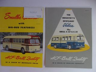 1949 Acf - Brill Coach Sales Brochures For Brill C - 27 And C - 31