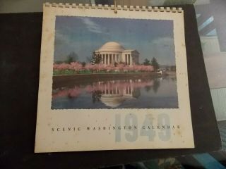 Vintage 1949 Scenic Washington Calendar