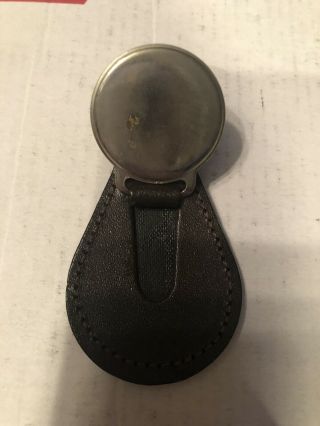 Vintage BMW Automobile Leather Keychain Key Chain FOB Metal Ring 3