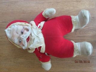 Antique Santa Claus Christmas Rushton Doll With Rubber Face 19 " Tall