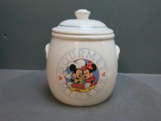 Disney Gourmet Mickey Mouse & Minnie Large Cookie Jar Flour Coffee